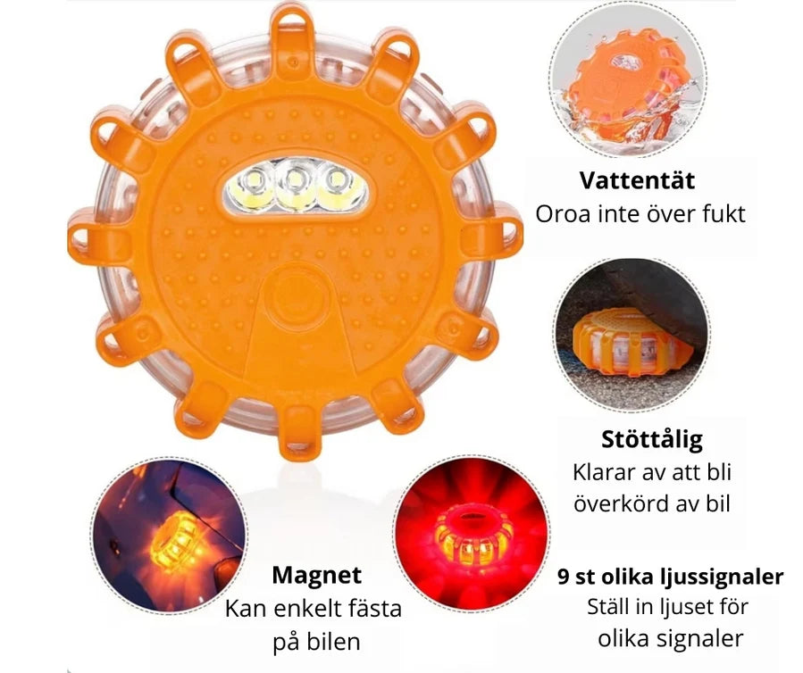 Varningsljus, LED-Puck Orange